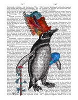 Framed Penguin and Fish Hat Book Print