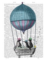 Framed Penguins in Balloon Bath Book Print