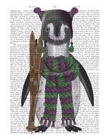 Framed Penguin Skis Book Print