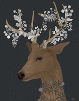 Framed Deer, White Flowers