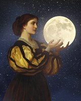 Framed Moon In Her Hands