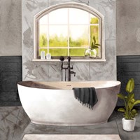 Framed 'Marble Bath I black & white' border=