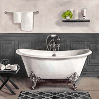 Framed Serene Bath II black & white