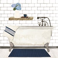 Framed 'Farmhouse Bath I Navy-Tub' border=