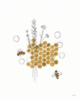 Framed 'Bees and Botanicals IV' border=