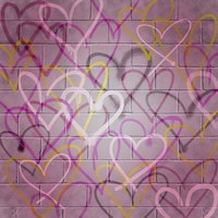 Framed Graffiti Hearts I
