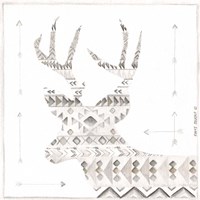 Framed 'Patterned Deer' border=