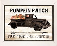 Framed Pumpkin Patch Black Truck