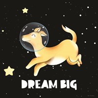 Framed Dream Big Astronaut Dog