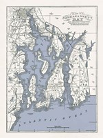 Framed Narragansett Bay Map II