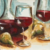 Framed Red Wine and Pears