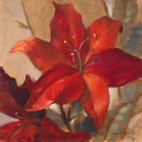 Framed Crimson Fleurish II
