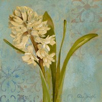 Framed Hyacinth on Teal I