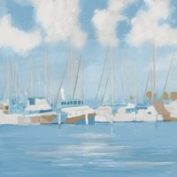 Framed 'Golf Harbor Boats II' border=