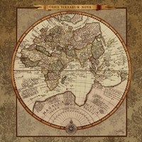 Framed Damask World Map II