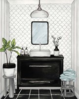 Framed Modern Black and White Bath II