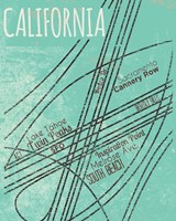 Framed 'California Roads' border=