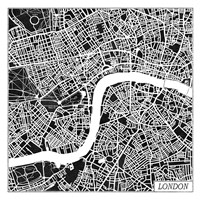 Framed London Map Black