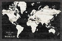 Framed World Map Black