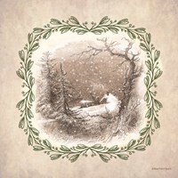 Framed Winter Scene Engraving