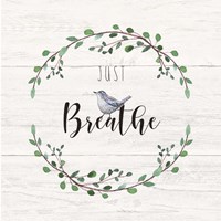 Framed 'Just Breathe' border=