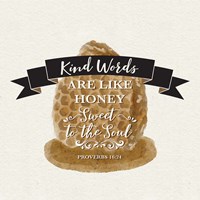 Framed 'Bee Hive Sentiment II-Kind Words' border=