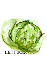 Framed 'Veggie Sketch IX-Lettuce' border=
