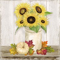 Framed 'Fall Sunflowers III' border=