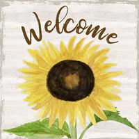 Framed Fall Sunflower Sentiment IV-Welcome