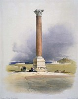 Framed Pompeys Pillar, Alexandria, 19th century