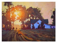 Framed Sunrise Over Farmhouse