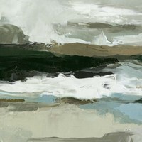 Framed 'Textured Ocean Tide I' border=