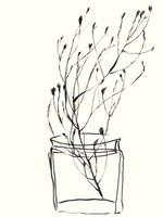 Framed Naive Flower Sketch V