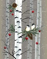 Framed 'Birch Birds I' border=