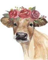 Framed Flowered Cow II