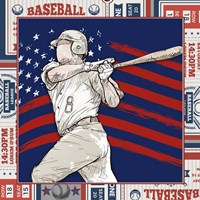 Framed 'American Baseball Player 3' border=