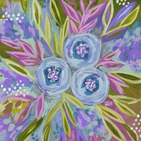 Framed Purple Painted Floral
