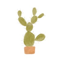 Framed 'Watercolor Cactus I' border=