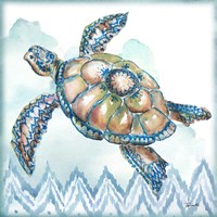 Framed Boho Shells I-Sea Turtle