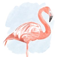 Framed 'Tropical Flamingo II' border=