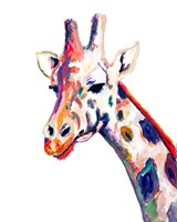 Framed Colorful Giraffe on White