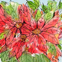 Framed Vibrant Poinsettias II