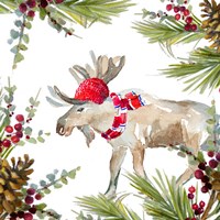 Framed Holiday Moose