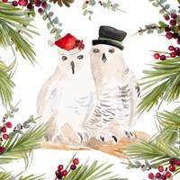 Framed 'Holiday Owls' border=