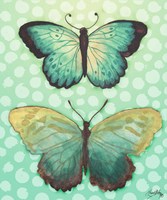 Framed Butterfly Duo in Teal