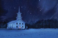 Framed Starry Night Church