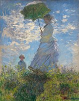 Framed Woman with a Parasol - Madame Monet and Her Son, 1875