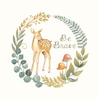 Framed 'Be Brave Deer' border=