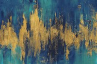 Framed Blue and Gold Abstract Crop