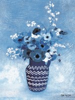 Framed Moody Blue Floral